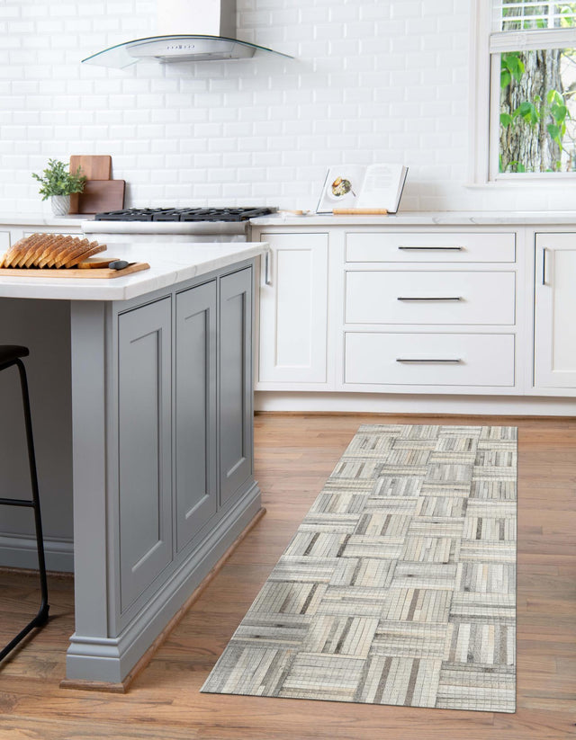 Authentic Luxury Light Brown Ivory 2' 2 x 4' 1 Cowhide Leather Runner Area Rug Modern Interior Design 100% Real Natural Cowhide Carpet for Designer Home Decor for Sale at Rug Engine