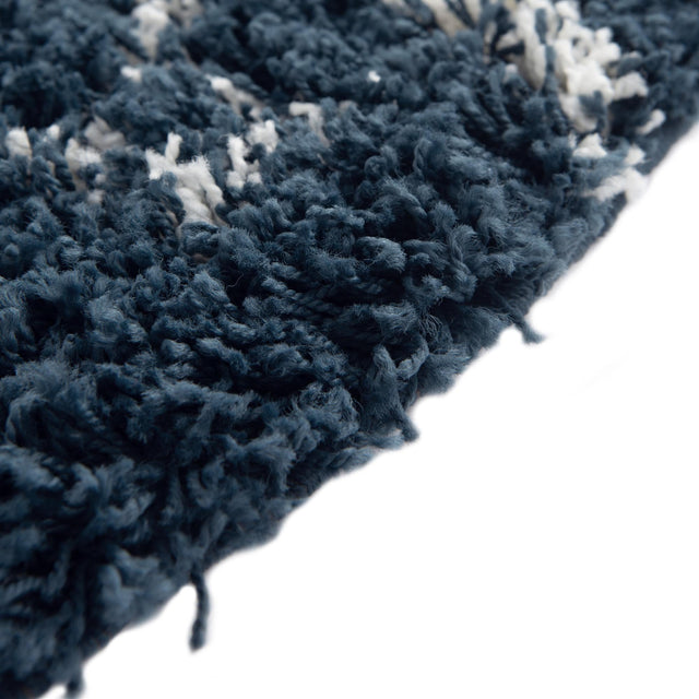 Navy Blue 3' 1 x 3' 1 Moroccan Trellis Shag Round Area Rug Thick Soft Touch Fluffy & Plush Shaggy Pile 100% Polypropylene Geometric Traditional Carpet for Sale at Rug Engine
