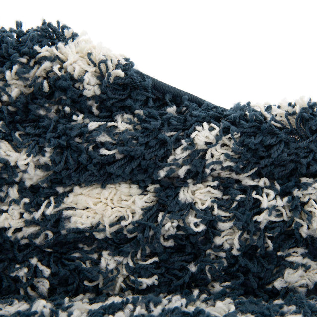 Navy Blue 5' 3 x 5' 3 Moroccan Trellis Shag Round Area Rug Thick Soft Touch Fluffy & Plush Shaggy Pile 100% Polypropylene Geometric Traditional Carpet for Sale at Rug Engine