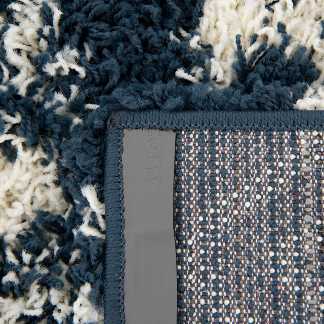 Navy Blue 2' x 4' 1 Moroccan Trellis Shag Runner Area Rug Thick Soft Touch Fluffy & Plush Shaggy Pile 100% Polypropylene Geometric Traditional Carpet for Sale at Rug Engine