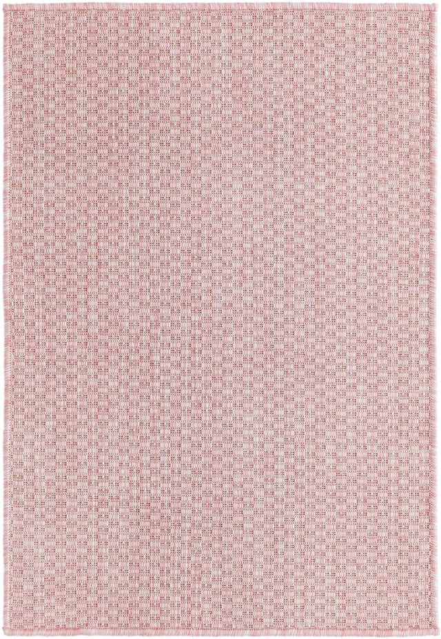 Whisper Pink 2' x 3' 1 Outdoor Solid Rectangle Area Rug Weather Resistant for Patio, Deck, Terrace, Balcony, Porch 100% Polypropylene Minimalist Waterproof Carpet for Sale at Rug Engine