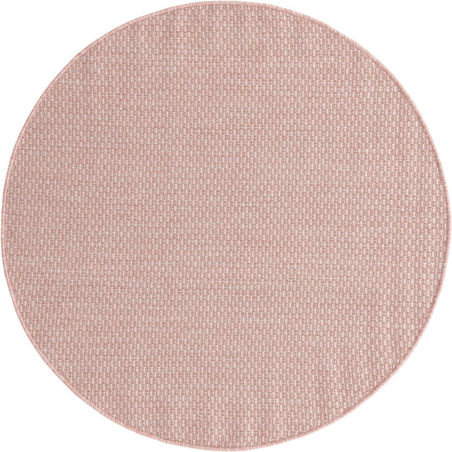 Whisper Pink 4' 1 x 4' 1 Outdoor Solid Round Area Rug Weather Resistant for Patio, Deck, Terrace, Balcony, Porch 100% Polypropylene Minimalist Waterproof Carpet for Sale at Rug Engine