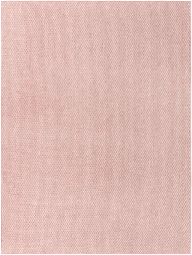 Whisper Pink 9' x 12' Outdoor Solid Rectangle Area Rug Weather Resistant for Patio, Deck, Terrace, Balcony, Porch 100% Polypropylene Minimalist Waterproof Carpet for Sale at Rug Engine