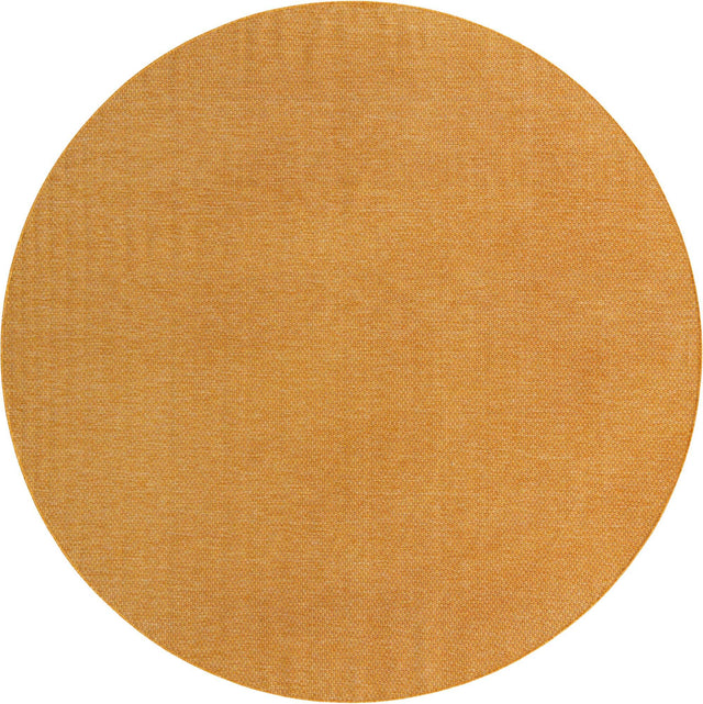 Corn Harvest Yellow 10' 8 x 10' 8 Outdoor Solid Round Area Rug Weather Resistant for Patio, Deck, Terrace, Balcony, Porch 100% Polypropylene Minimalist Waterproof Carpet for Sale at Rug Engine
