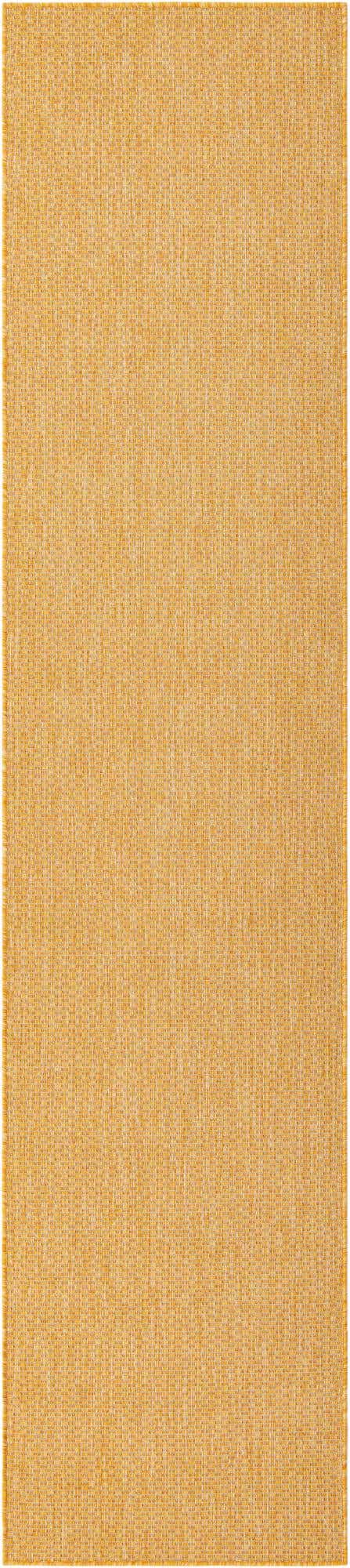 Corn Harvest Yellow 2' 7 x 12' Outdoor Solid Runner Area Rug Weather Resistant for Patio, Deck, Terrace, Balcony, Porch 100% Polypropylene Minimalist Waterproof Carpet for Sale at Rug Engine