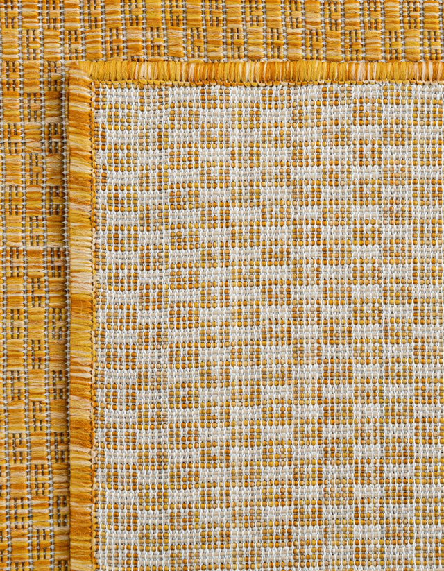 Corn Harvest Yellow 2' x 6' 1 Outdoor Solid Runner Area Rug Weather Resistant for Patio, Deck, Terrace, Balcony, Porch 100% Polypropylene Minimalist Waterproof Carpet for Sale at Rug Engine
