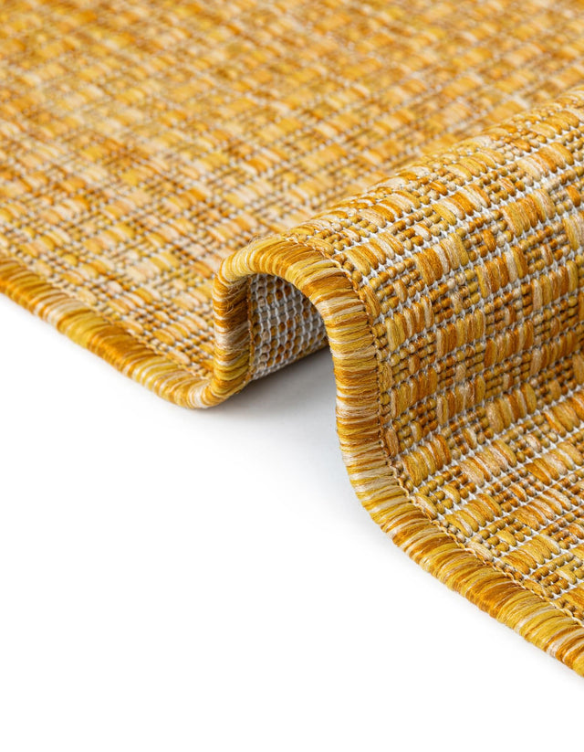 Corn Harvest Yellow 2' x 8' Outdoor Solid Runner Area Rug Weather Resistant for Patio, Deck, Terrace, Balcony, Porch 100% Polypropylene Minimalist Waterproof Carpet for Sale at Rug Engine