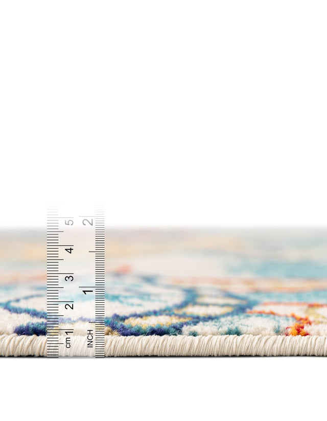 Beige 5' 3 x 5' 3 Positano Square Area Rug Coastal Marine Beach Design Carpet for Modern Living Rooms, Dining, Bedroom, Office for Sale at Rug Engine