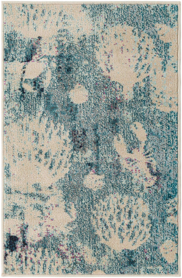 Light Blue 2' x 3' 1 Positano Rectangle Area Rug Coastal Marine Beach Design Carpet for Modern Living Rooms, Dining, Bedroom, Office for Sale at Rug Engine