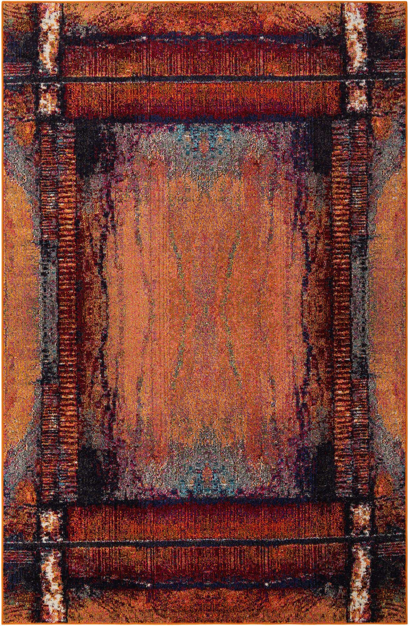 Orange 10' x 13' 1 Estrella Rectangle Area Rug 100% Polypropylene Non-Shedding Stain Resistant Carpet Colorful Modern Abstract Design Easy Clean for Home Decor for Sale at Rug Engine