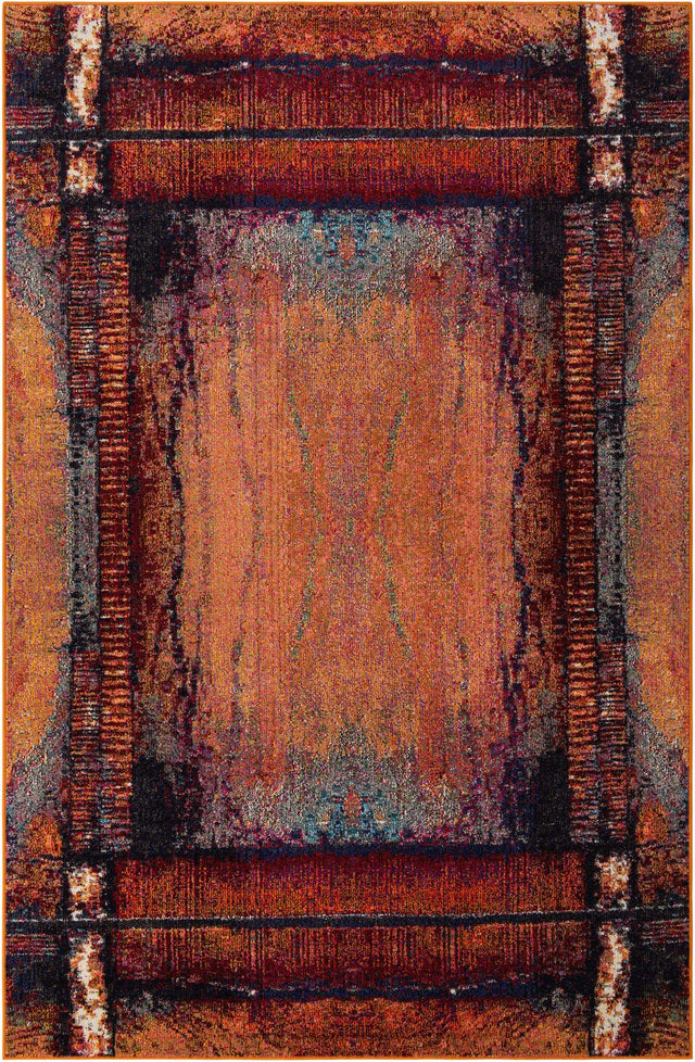Orange 10' x 13' 1 Estrella Rectangle Area Rug 100% Polypropylene Non-Shedding Stain Resistant Carpet Colorful Modern Abstract Design Easy Clean for Home Decor for Sale at Rug Engine