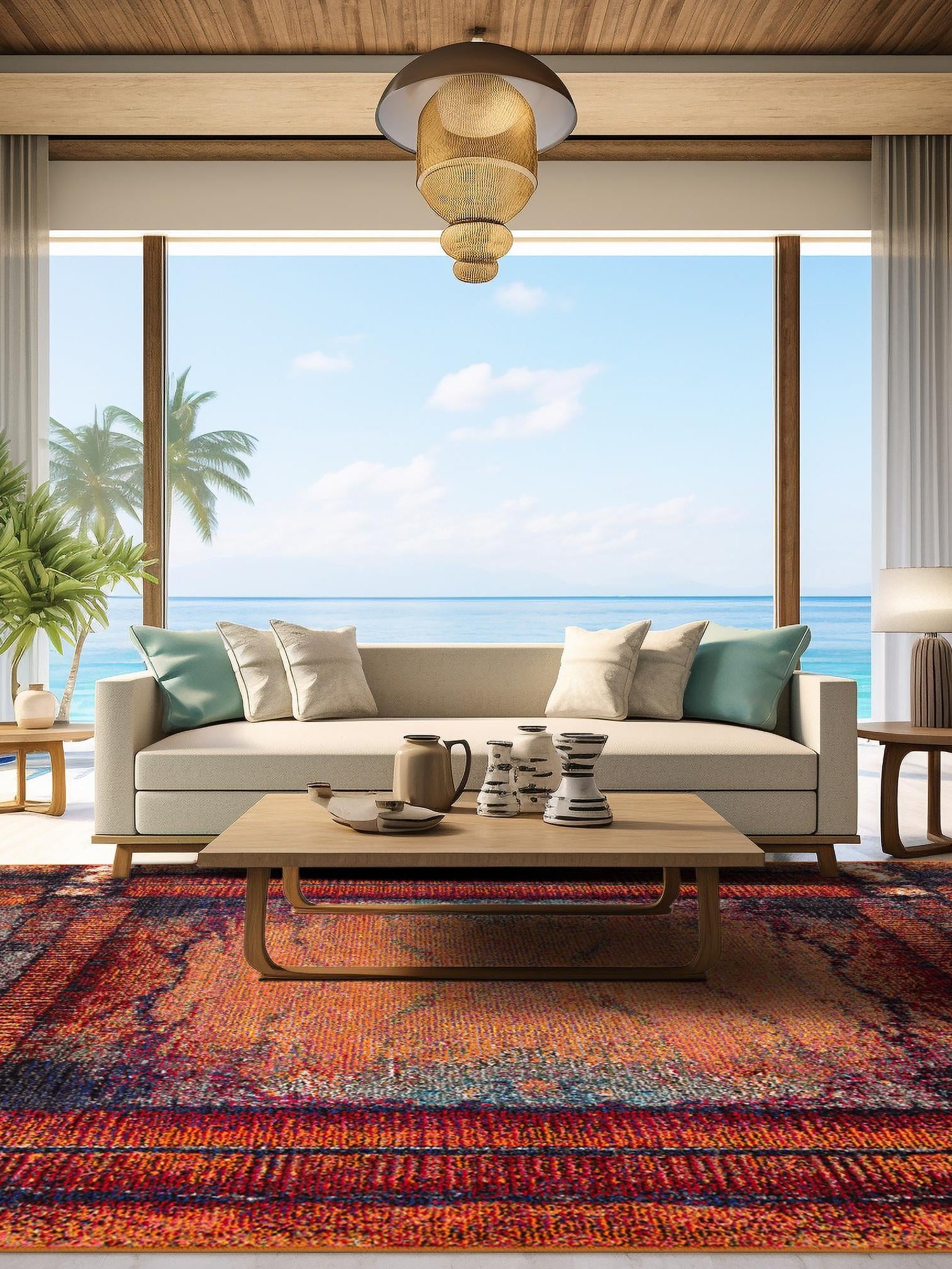 Orange 7' 10 x 7' 10 Estrella Square Area Rug 100% Polypropylene Non-Shedding Stain Resistant Carpet Colorful Modern Abstract Design Easy Clean for Home Decor for Sale at Rug Engine