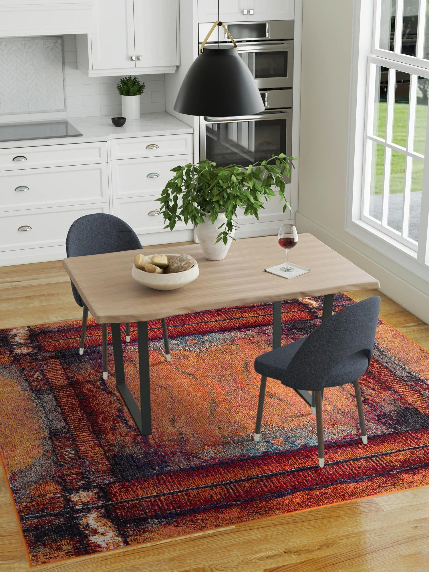 Orange 7' 10 x 7' 10 Estrella Square Area Rug 100% Polypropylene Non-Shedding Stain Resistant Carpet Colorful Modern Abstract Design Easy Clean for Home Decor for Sale at Rug Engine