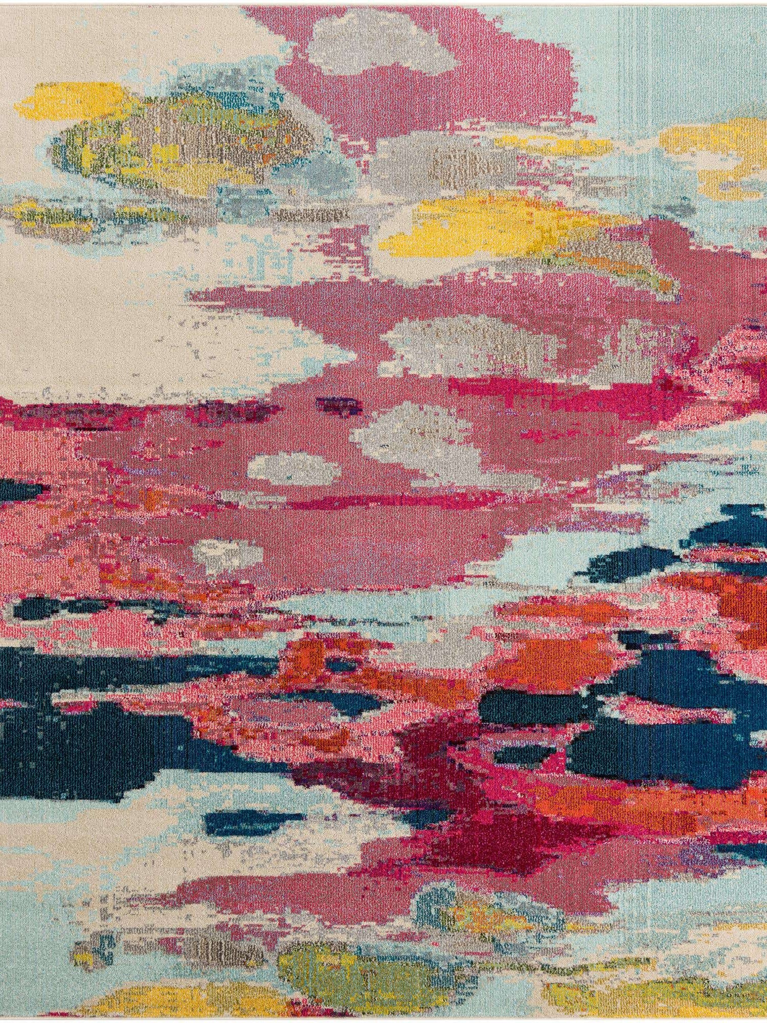 Pink 7' 10 x 7' 10 Estrella Square Area Rug 100% Polypropylene Non-Shedding Stain Resistant Carpet Colorful Modern Abstract Design Easy Clean for Home Decor for Sale at Rug Engine