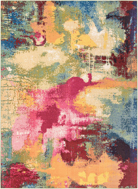 Multicolor 10' x 13' 1 Estrella Rectangle Area Rug 100% Polypropylene Non-Shedding Stain Resistant Carpet Colorful Modern Abstract Design Easy Clean for Home Decor for Sale at Rug Engine