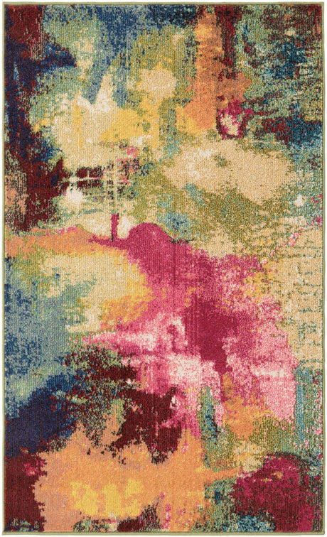 Multicolor 2' x 3' 1 Estrella Rectangle Area Rug 100% Polypropylene Non-Shedding Stain Resistant Carpet Colorful Modern Abstract Design Easy Clean for Home Decor for Sale at Rug Engine