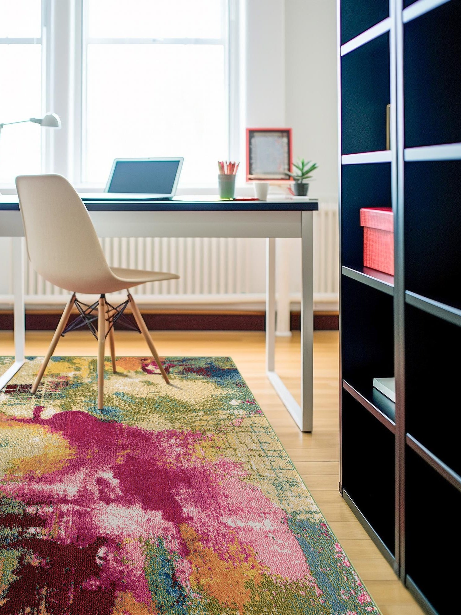 Multicolor 5' 3 x 5' 3 Estrella Square Area Rug 100% Polypropylene Non-Shedding Stain Resistant Carpet Colorful Modern Abstract Design Easy Clean for Home Decor for Sale at Rug Engine