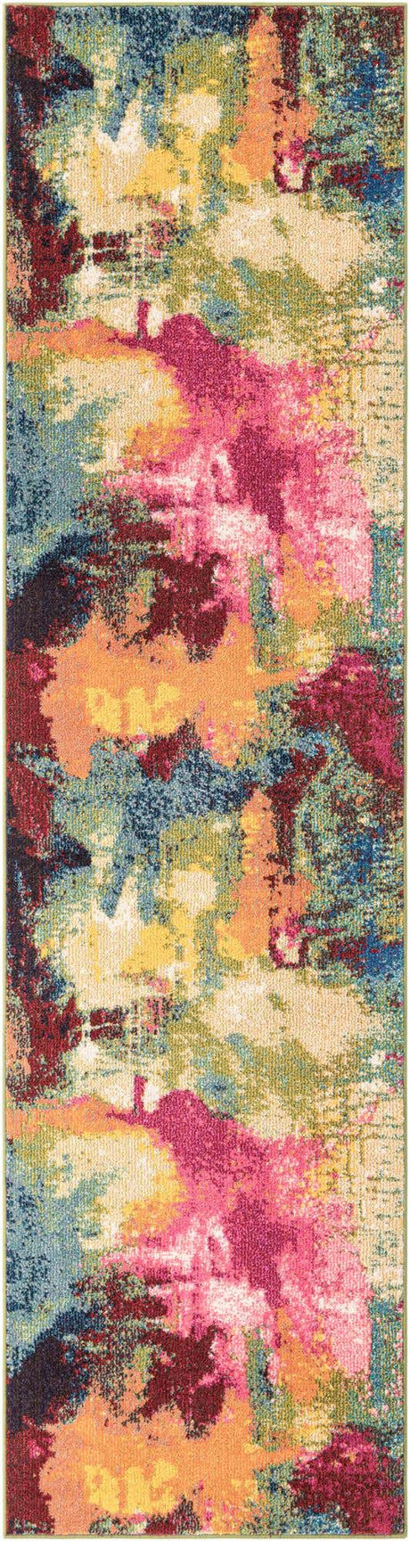 Multicolor 2' x 8' Estrella Runner Area Rug 100% Polypropylene Non-Shedding Stain Resistant Carpet Colorful Modern Abstract Design Easy Clean for Home Decor for Sale at Rug Engine
