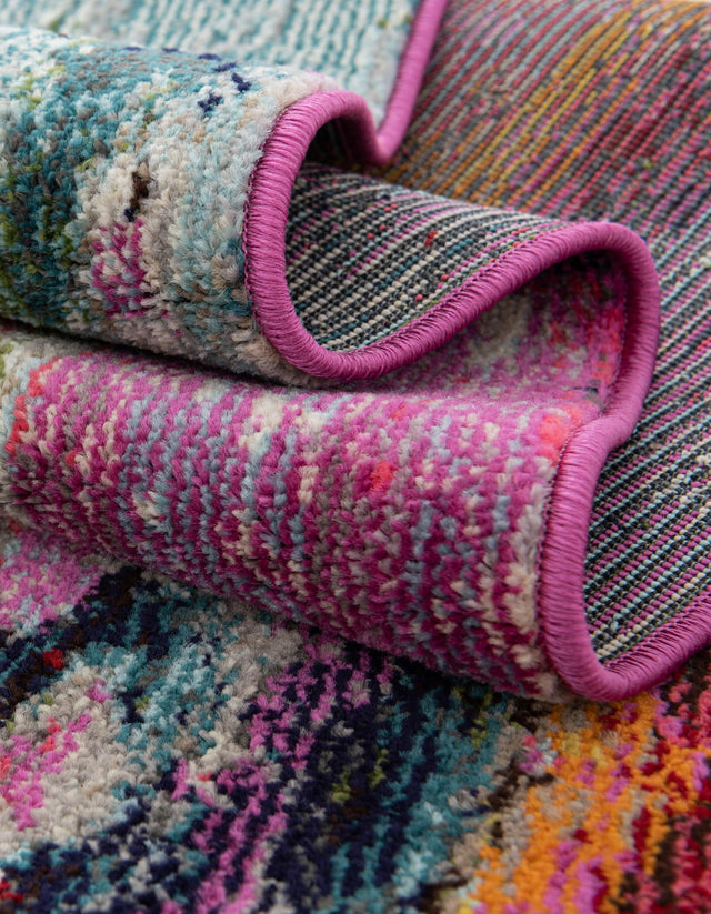 Multicolor 4' 1 x 4' 1 Chromatic Square Area Rug 100% Polypropylene With Cotton Backing Abstract Modern Colorful Carpet Mat for Home Decor & Interior Design for Sale at Rug Engine