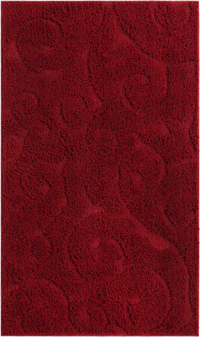 Red 3' 3 x 5' 3 Floral Shag Rectangle Area Rug Thick Soft Touch Fluffy & Plush Shaggy Pile 100% Polyester With Cotton Backing Carpet for Interior Design for Sale at Rug Engine