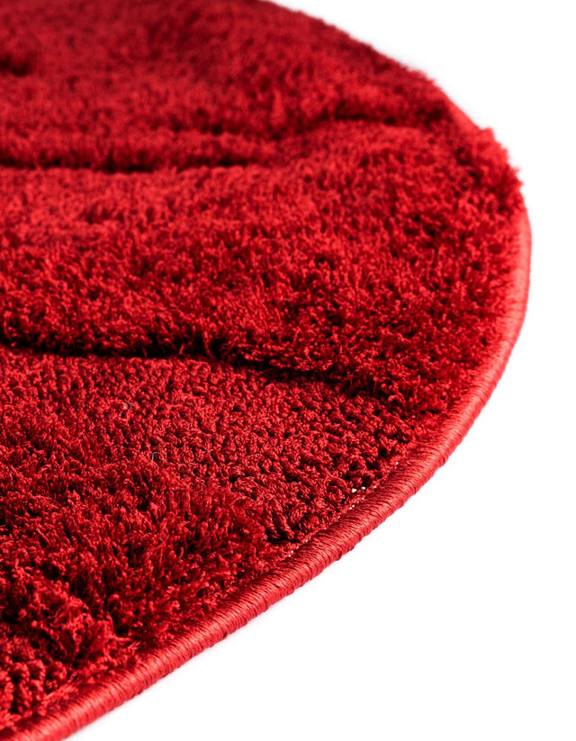 Red 7' 10 x 7' 10 Floral Shag Round Area Rug Thick Soft Touch Fluffy & Plush Shaggy Pile 100% Polyester With Cotton Backing Carpet for Interior Design for Sale at Rug Engine