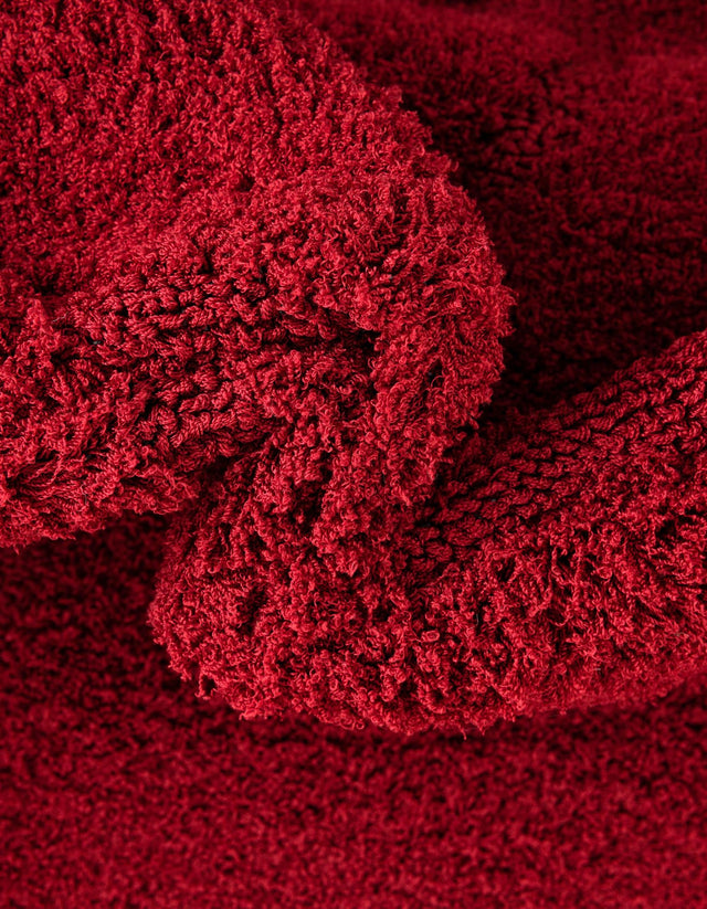 Red 3' 3 x 3' 3 Floral Shag Round Area Rug Thick Soft Touch Fluffy & Plush Shaggy Pile 100% Polyester With Cotton Backing Carpet for Interior Design for Sale at Rug Engine