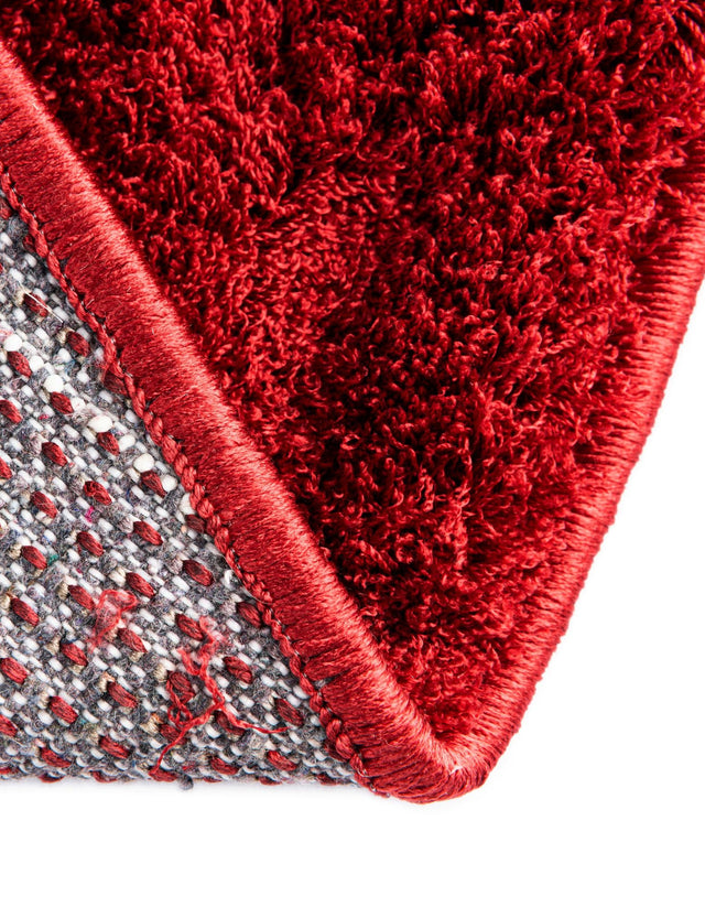 Red 5' 3 x 5' 3 Floral Shag Round Area Rug Thick Soft Touch Fluffy & Plush Shaggy Pile 100% Polyester With Cotton Backing Carpet for Interior Design for Sale at Rug Engine