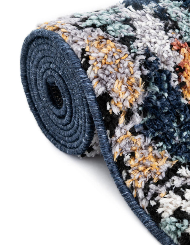 Multicolor 7' x 7' Morocco Round Area Rug 100% Polyester Traditional Classic Carpet for Moroccan Inspired Interior Design Home Decor for Sale at Rug Engine