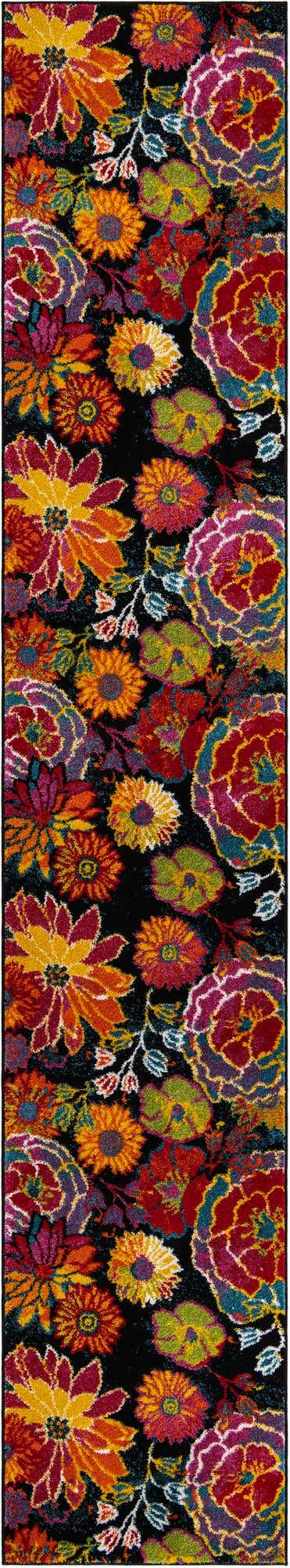 Black 2' 7 x 13' 11 Lyon Runner Area Rug Vivid Colorful Abstract Modern 100% Polypropylene Carpet for Living Room, Dining, Office for Sale at Rug Engine