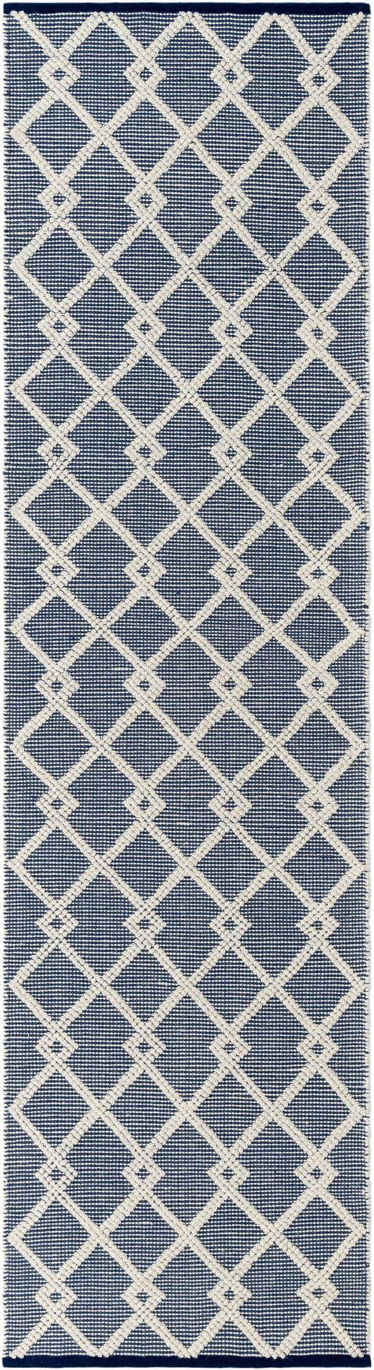 Blueberry 2' 7 x 10' Jill Zarin Dorset Runner Area Rug Premium Wool & Cotton Blend All Natural Pile Carpet for Bedrooms, Offices, Living Rooms, Dorms for Sale at Rug Engine