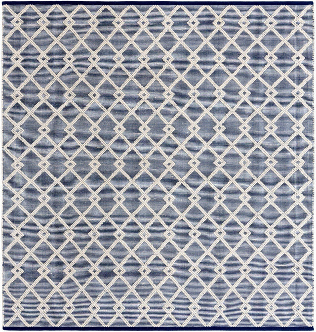 Blueberry 10' x 10' Jill Zarin Dorset Square Area Rug Premium Wool & Cotton Blend All Natural Pile Carpet for Bedrooms, Offices, Living Rooms, Dorms for Sale at Rug Engine