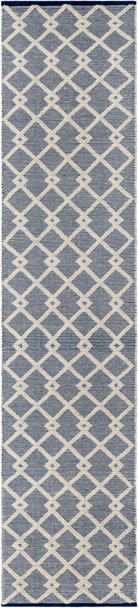 Blueberry 2' 7 x 12' Jill Zarin Dorset Runner Area Rug Premium Wool & Cotton Blend All Natural Pile Carpet for Bedrooms, Offices, Living Rooms, Dorms for Sale at Rug Engine