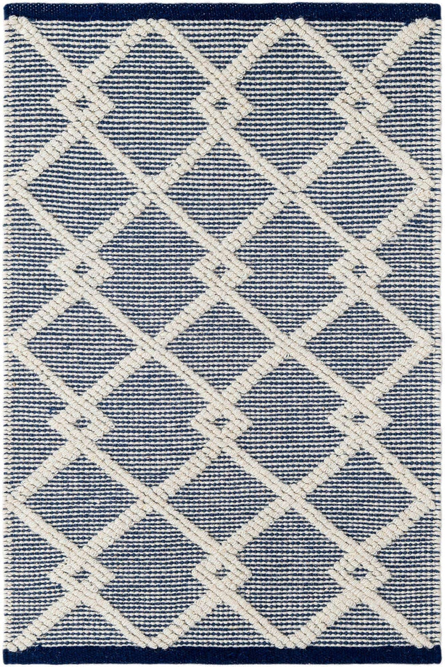Blueberry 2' 2 x 3' 1 Jill Zarin Dorset Rectangle Area Rug Premium Wool & Cotton Blend All Natural Pile Carpet for Bedrooms, Offices, Living Rooms, Dorms for Sale at Rug Engine