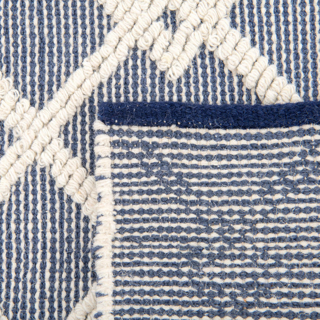 Blueberry 5' 1 x 8' Jill Zarin Dorset Rectangle Area Rug Premium Wool & Cotton Blend All Natural Pile Carpet for Bedrooms, Offices, Living Rooms, Dorms for Sale at Rug Engine