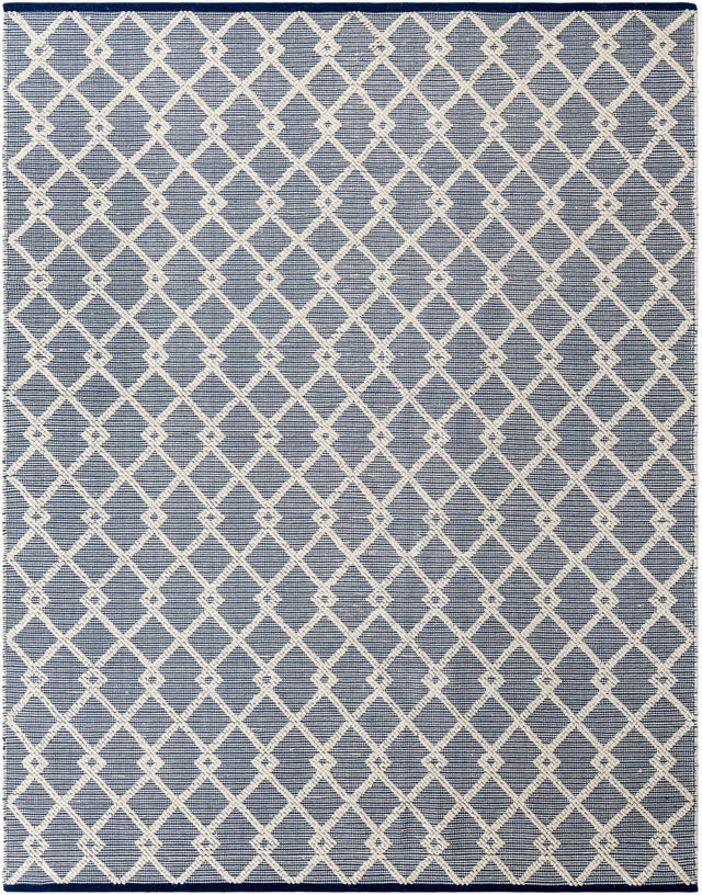 Blueberry 7' 10 x 10' Jill Zarin Dorset Rectangle Area Rug Premium Wool & Cotton Blend All Natural Pile Carpet for Bedrooms, Offices, Living Rooms, Dorms for Sale at Rug Engine