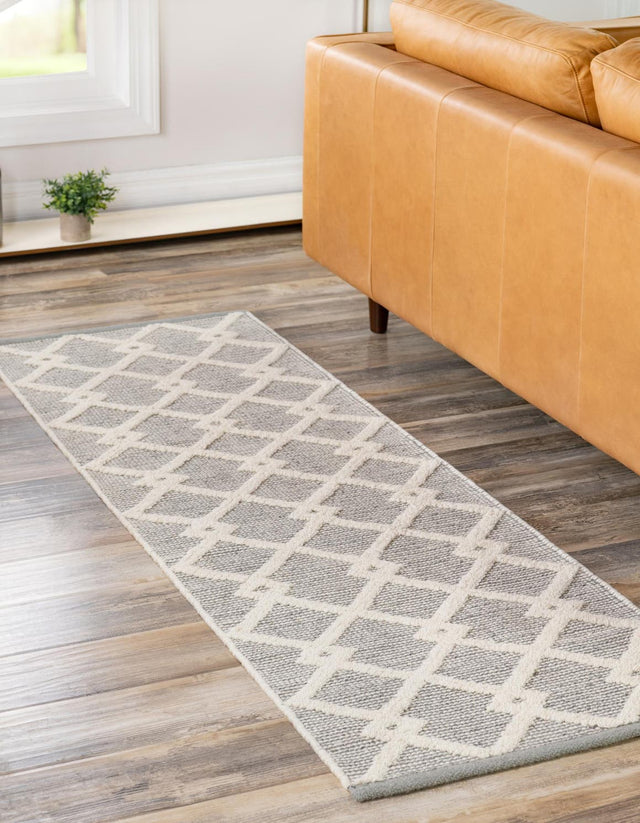 Gray Manor 2' x 6' 1 Jill Zarin Dorset Runner Area Rug Premium Wool & Cotton Blend All Natural Pile Carpet for Bedrooms, Offices, Living Rooms, Dorms for Sale at Rug Engine