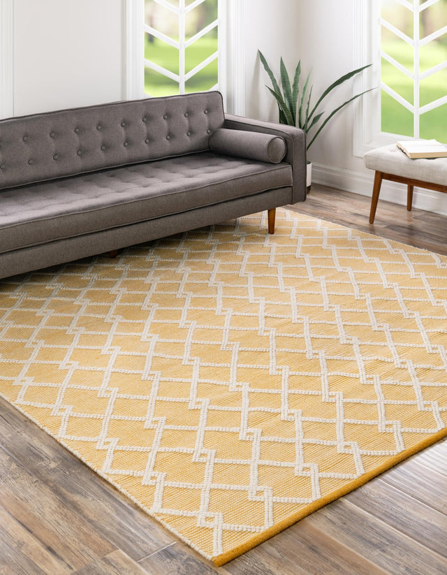 English Daisy 8' x 8' Jill Zarin Dorset Square Area Rug Premium Wool & Cotton Blend All Natural Pile Carpet for Bedrooms, Offices, Living Rooms, Dorms for Sale at Rug Engine