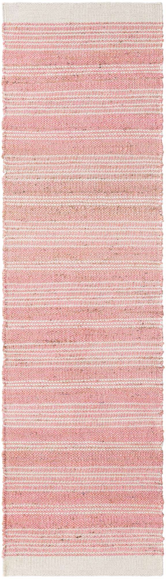 Blush Pink 2' 7 x 10' Lariat Runner Area Rug All Natural Jute & Wool With Cotton Backing Premium Carpet for Living Rooms, Dining, Office for Sale at Rug Engine