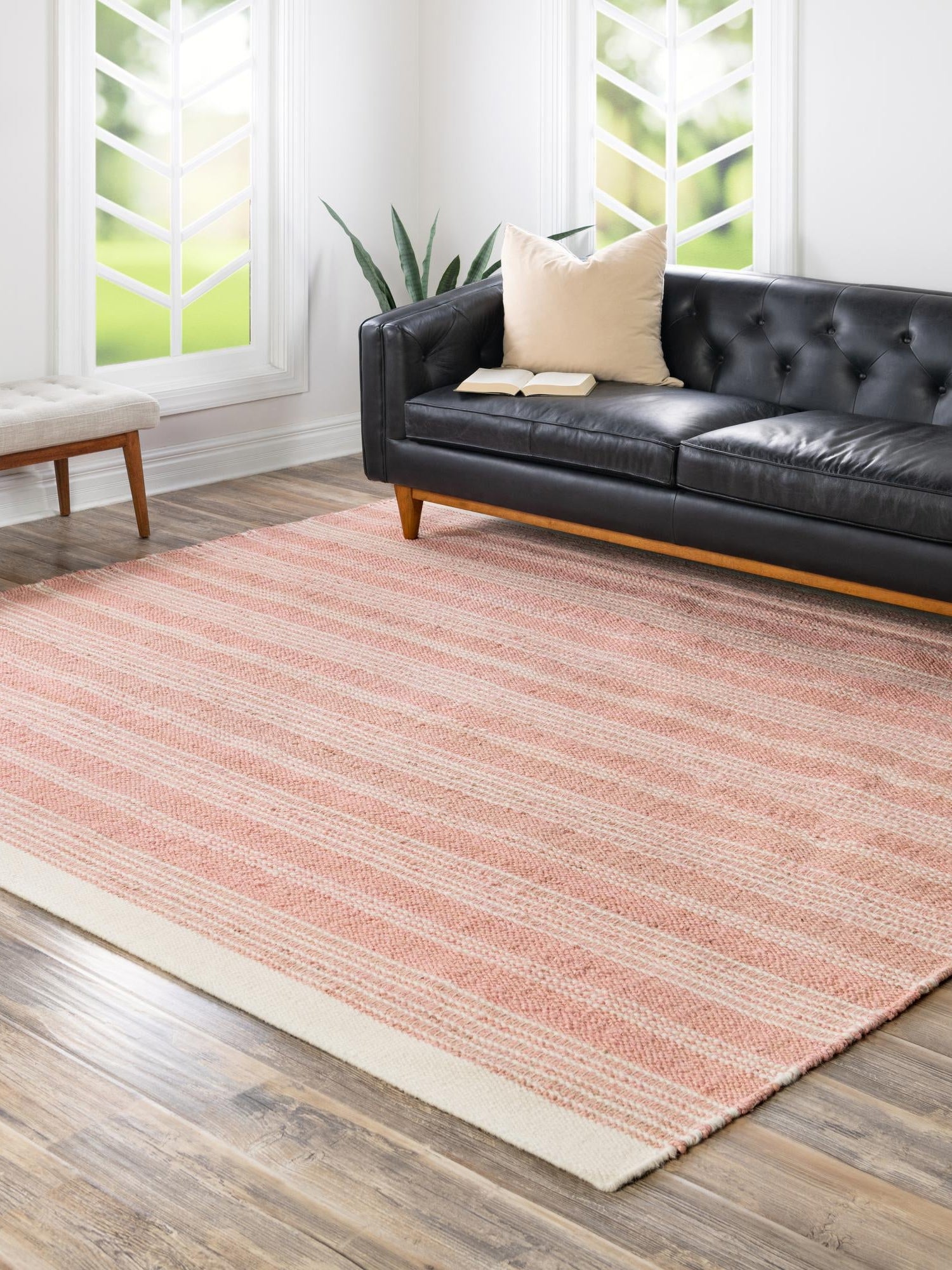 Blush Pink 10' x 10' Lariat Square Area Rug All Natural Jute & Wool With Cotton Backing Premium Carpet for Living Rooms, Dining, Office for Sale at Rug Engine