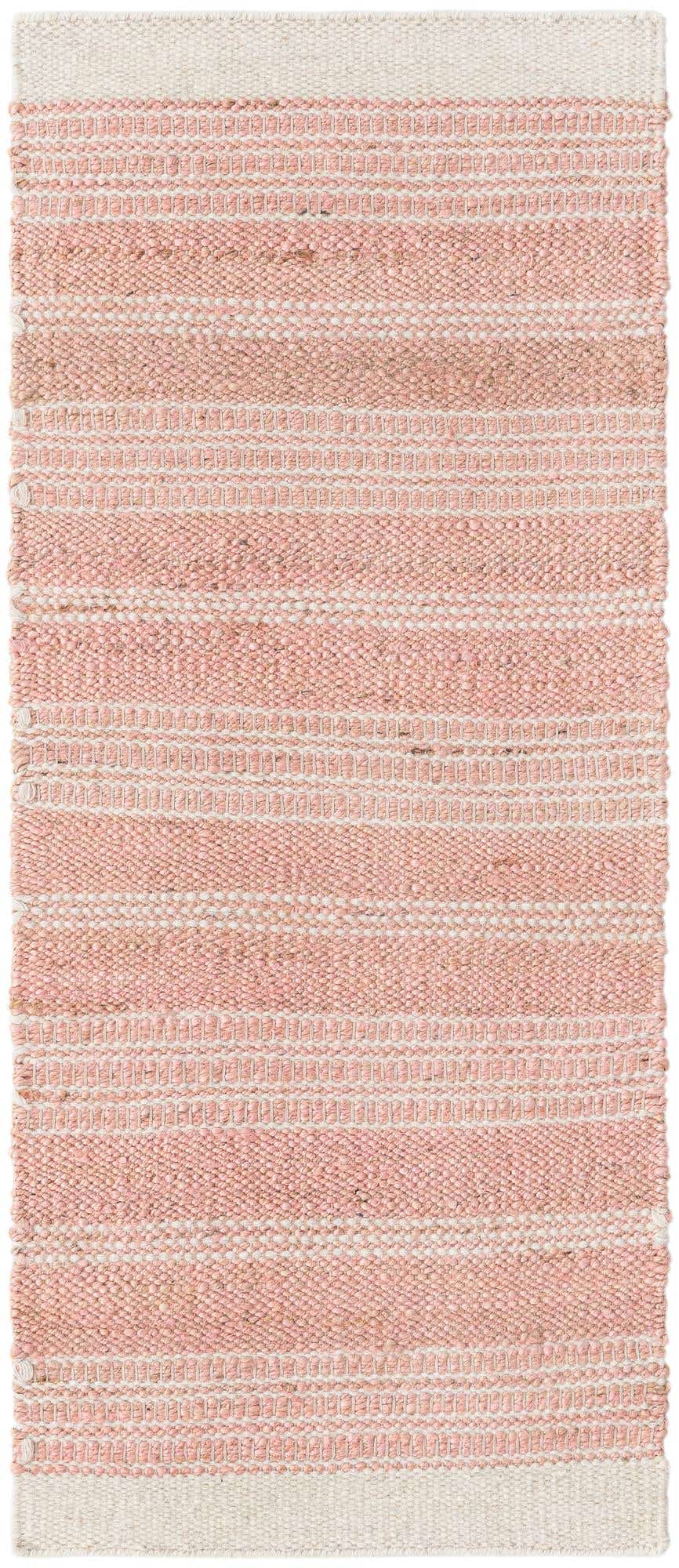 Blush Pink 2' x 5' 1 Lariat Runner Area Rug All Natural Jute & Wool With Cotton Backing Premium Carpet for Living Rooms, Dining, Office for Sale at Rug Engine