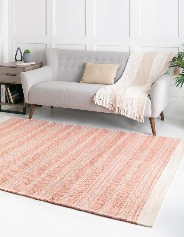 Blush Pink 2' 2 x 3' 1 Lariat Rectangle Area Rug All Natural Jute & Wool With Cotton Backing Premium Carpet for Living Rooms, Dining, Office for Sale at Rug Engine