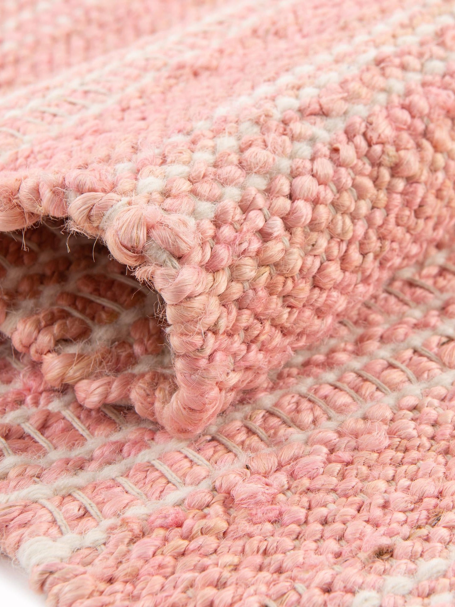 Blush Pink 9' x 12' Lariat Rectangle Area Rug All Natural Jute & Wool With Cotton Backing Premium Carpet for Living Rooms, Dining, Office for Sale at Rug Engine