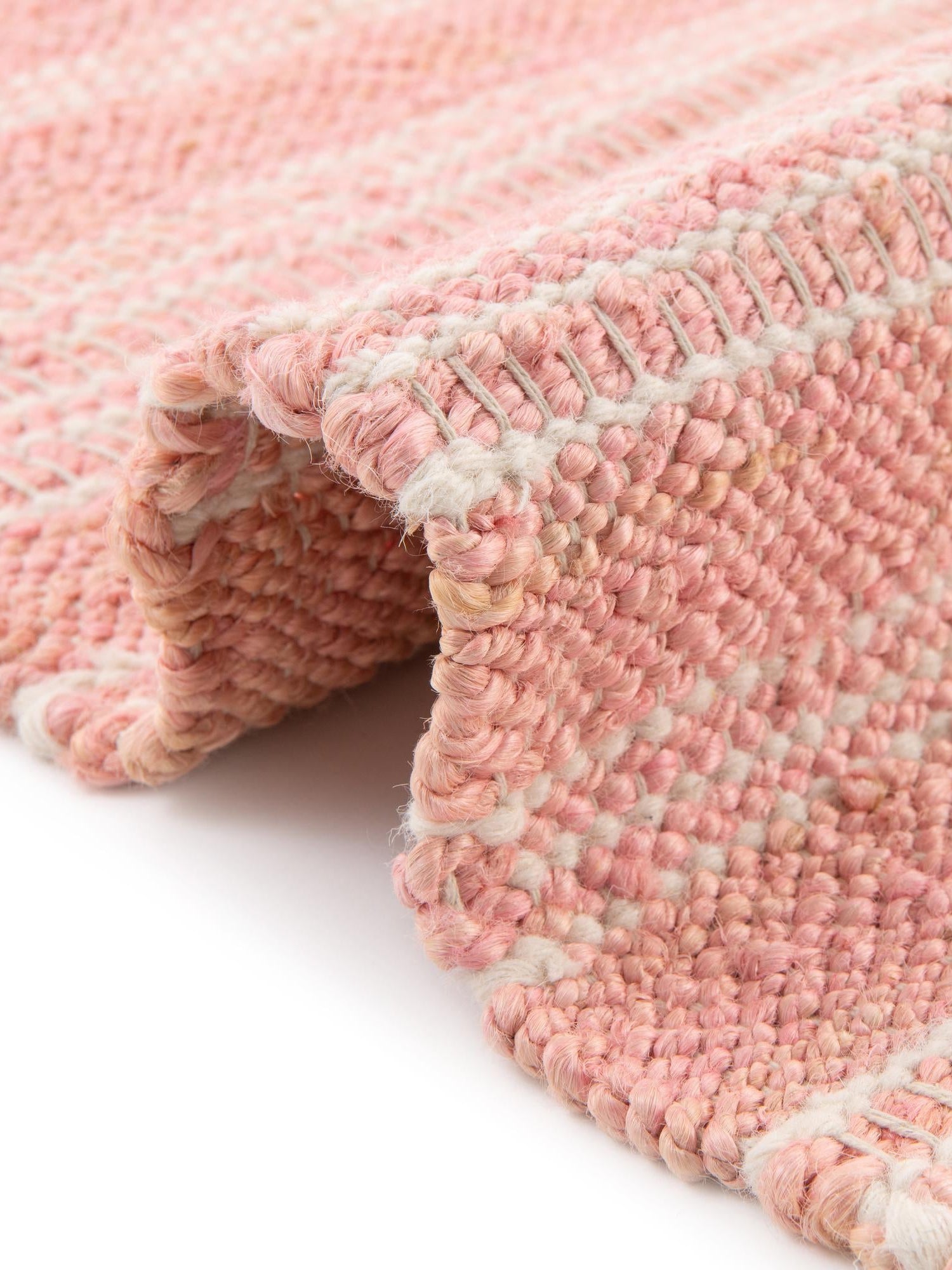 Blush Pink 2' 2 x 3' 1 Lariat Rectangle Area Rug All Natural Jute & Wool With Cotton Backing Premium Carpet for Living Rooms, Dining, Office for Sale at Rug Engine