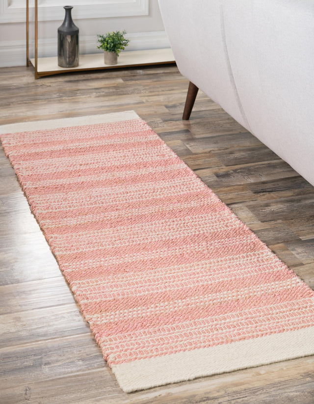 Blush Pink 2' 7 x 10' Lariat Runner Area Rug All Natural Jute & Wool With Cotton Backing Premium Carpet for Living Rooms, Dining, Office for Sale at Rug Engine