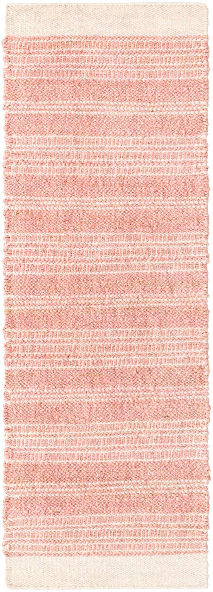 Blush Pink 2' x 6' 1 Lariat Runner Area Rug All Natural Jute & Wool With Cotton Backing Premium Carpet for Living Rooms, Dining, Office for Sale at Rug Engine