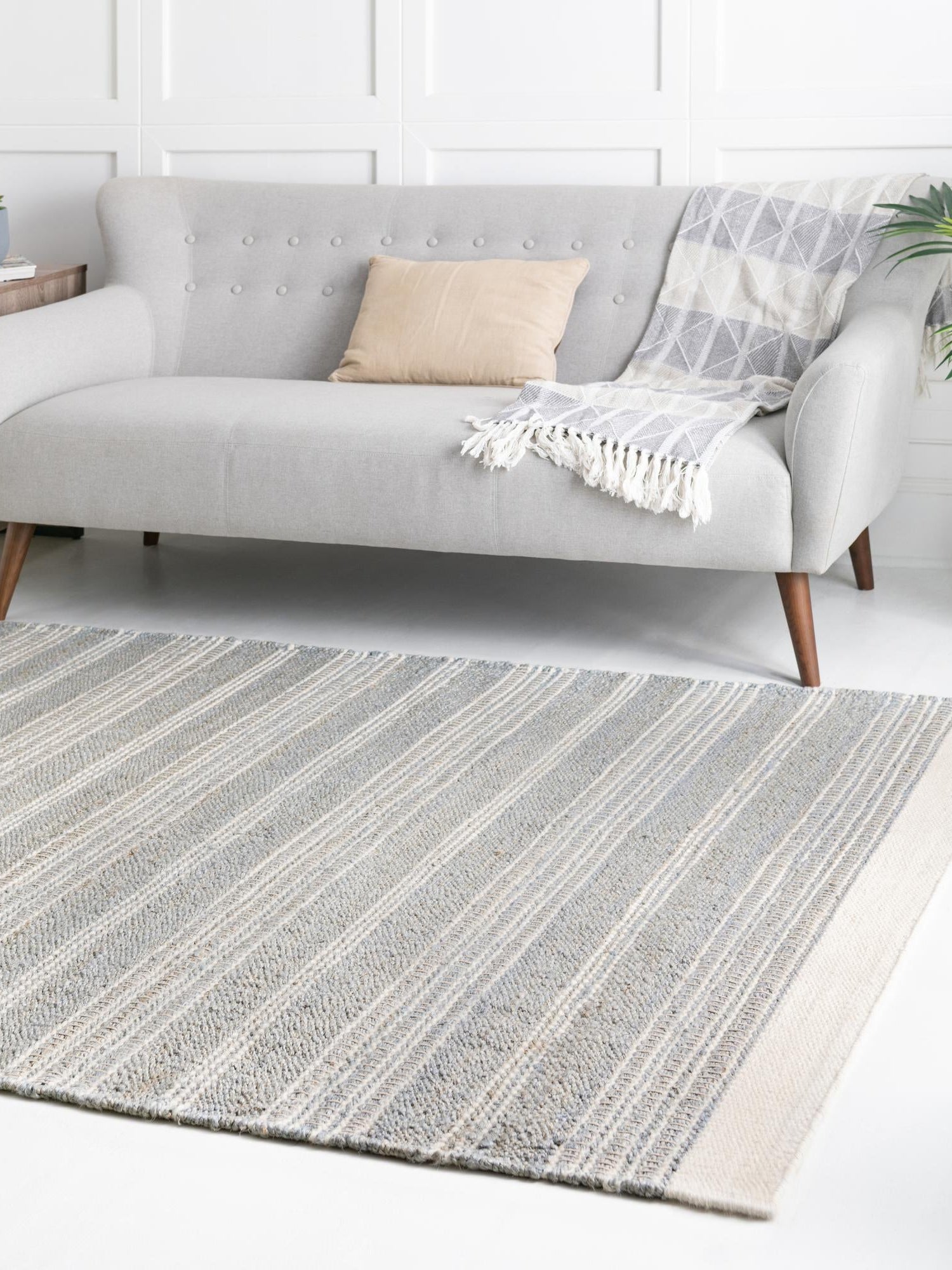 Gray 9' x 12' Lariat Rectangle Area Rug All Natural Jute & Wool With Cotton Backing Premium Carpet for Living Rooms, Dining, Office for Sale at Rug Engine