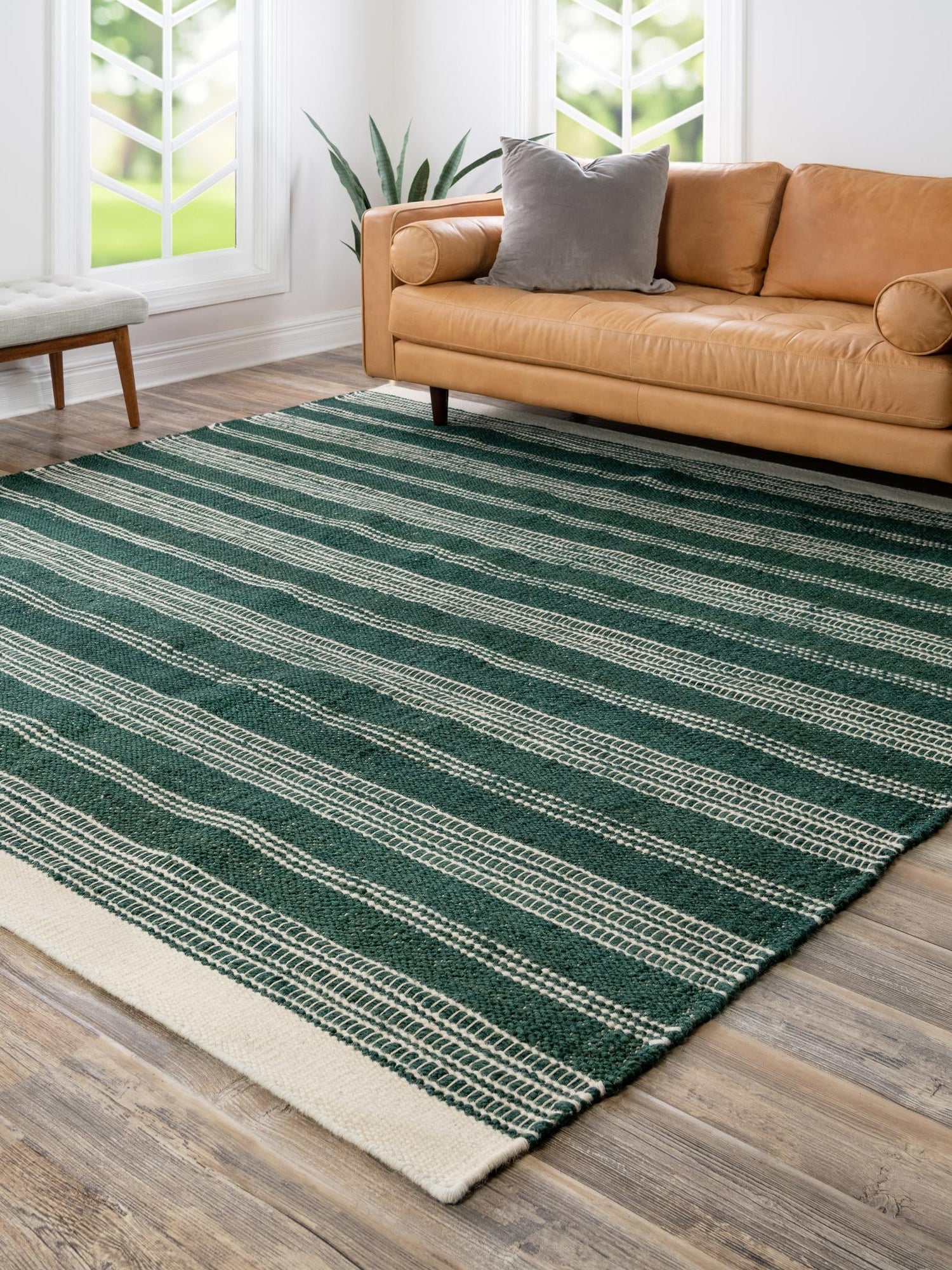 Hunter Green 10' x 10' Lariat Square Area Rug All Natural Jute & Wool With Cotton Backing Premium Carpet for Living Rooms, Dining, Office for Sale at Rug Engine