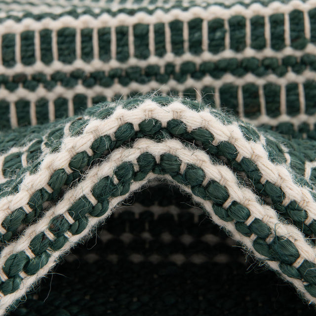 Hunter Green 6' 1 x 9' Lariat Rectangle Area Rug All Natural Jute & Wool With Cotton Backing Premium Carpet for Living Rooms, Dining, Office for Sale at Rug Engine