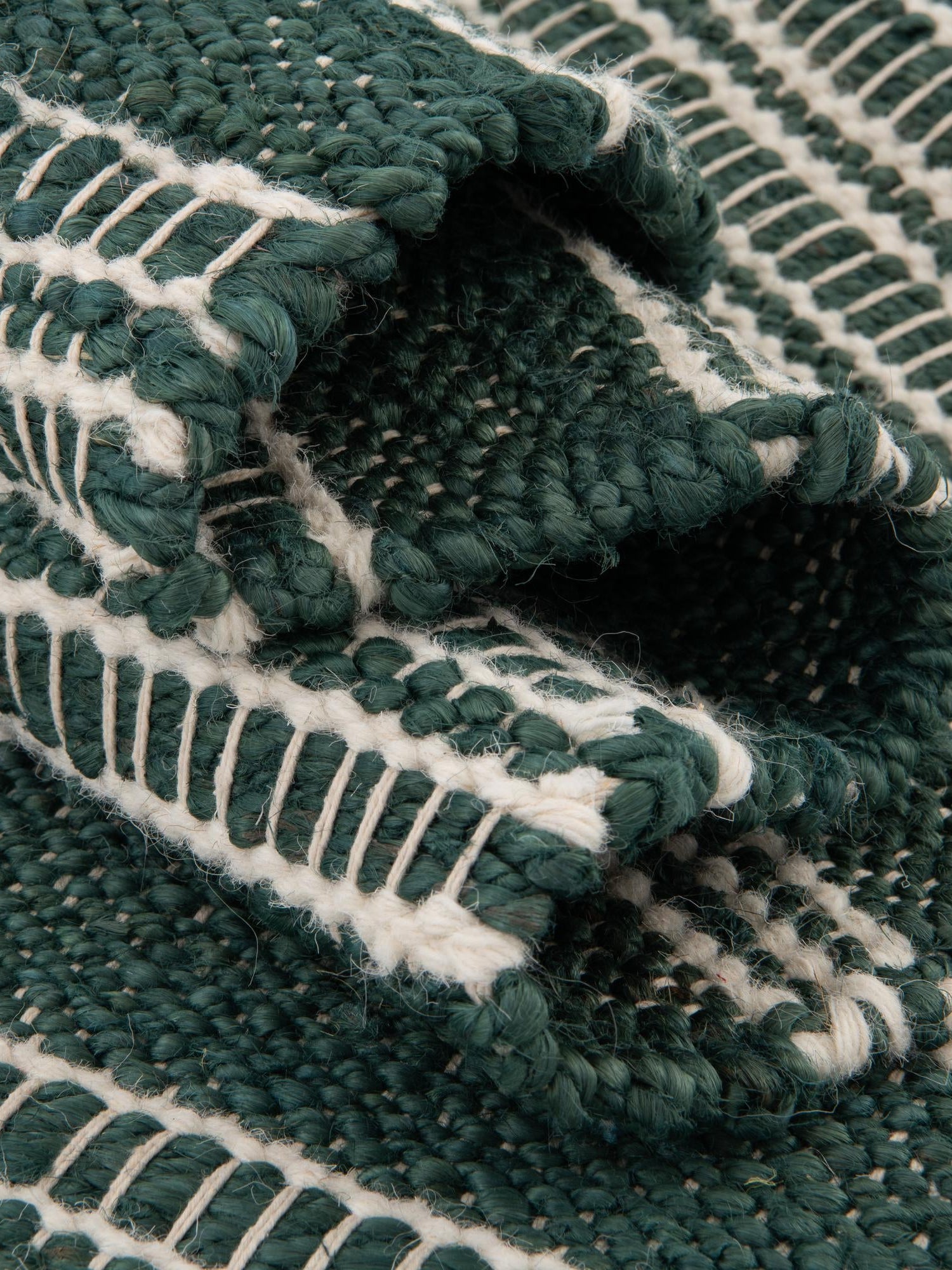 Hunter Green 2' 2 x 3' 1 Lariat Rectangle Area Rug All Natural Jute & Wool With Cotton Backing Premium Carpet for Living Rooms, Dining, Office for Sale at Rug Engine