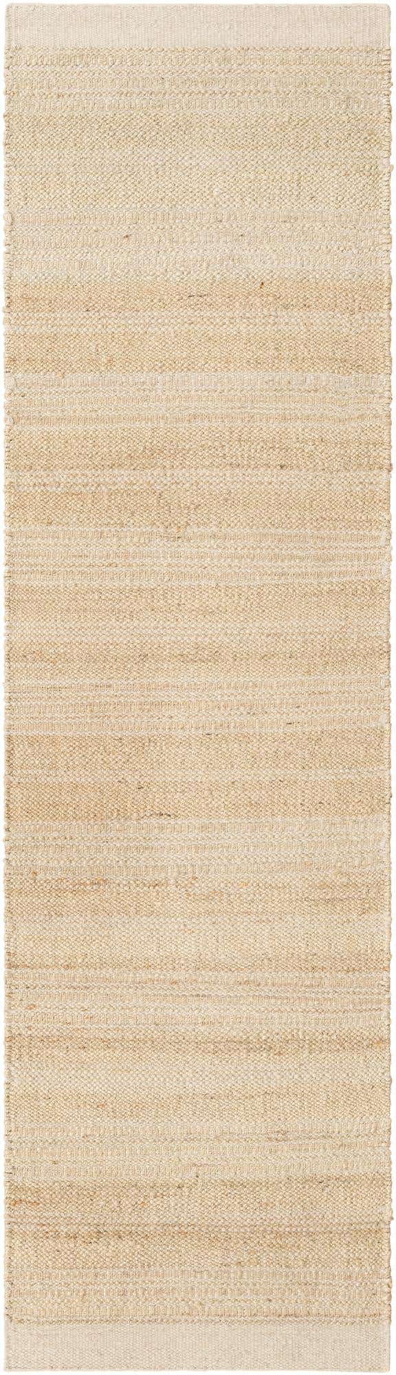 Ivory and White 2' 7 x 10' Lariat Runner Area Rug All Natural Jute & Wool With Cotton Backing Premium Carpet for Living Rooms, Dining, Office for Sale at Rug Engine